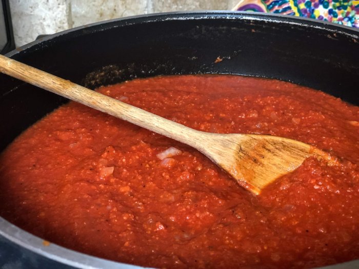 Sauce tomato italian classic recipe spaghetti homemade canning pasta tomatoes fresh paste recipes onion carrot garlic red canned made modernhoney